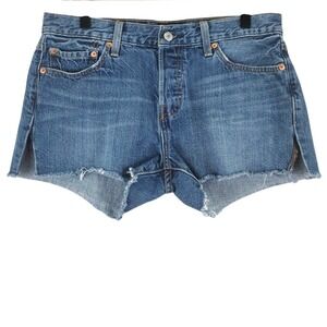 Levi's 501 Cutoff Denim Shorts Women's Size 29 Blue Jean Frayed Hem